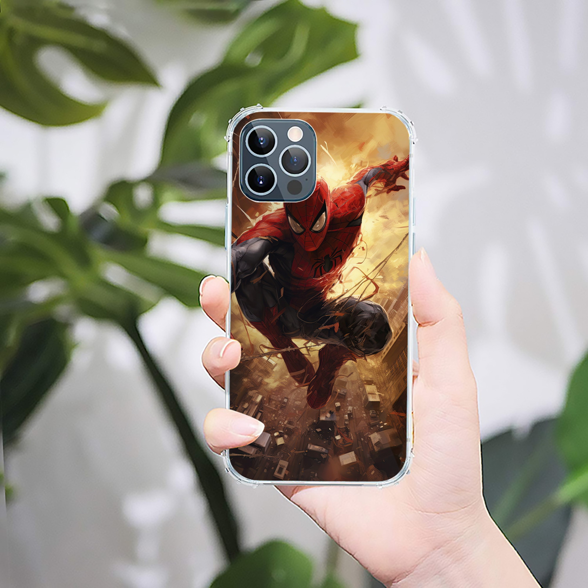 （画像用） Spider Man スパイダーマン 【iPhone 12シリーズ対応】透明スマホケース（クリアソフトケース）